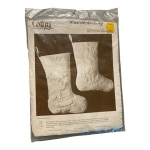Vintage Cathy Needlecraft Candlewickery 13” Christmas Dove Stocking Kit #7863
